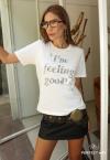 T-SHIRT FEMININA COM TERMO off white PERFECT WAY