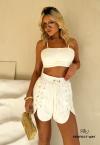 SHORTS FEMININO OFF WHITE PERFECT WAY