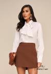 CAMISA  C/ FAIXA LAÇO FEMININA OFF WHITE PERFECT WAY