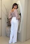 CROPPED FEMININO ROSA QUARTZO COM BRANCO PERFECT WAY