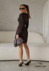 VESTIDO COM CORSELET BORDADO FEMININO MARROM CAFÉ PERFECT WAY