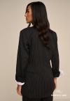 BLAZER RISCA DE GIZ FORRADO FEMININO PRETO PERFECT WAY