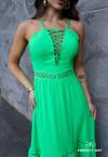 VESTIDO LONGO C/ BABADOS      verde PERFECT WAY