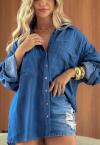 CAMISA JEANS FEMININA AZUL PERFECT WAY