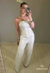 CALÇA CORTE RETO FEMININA OFF WHITE PERFECT WAY