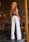 BODY FEMININO SEM ALÇA C/ METAL MARROM / AZUL PERFECT WAY