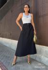SAIA MAXI MIDI PRETO PERFECT WAY