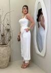 CALÇA COS ALTO E PUNHO FEMININA OFF WHITE PERFECT WAY