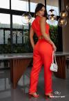 CONJUNTO CROPPED + CALÇA ALFAIATARIA  laranja. PERFECT WAY
