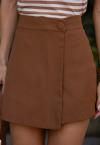 SHORTS SAIA SOBREPOSIÇÃO FRENTE FEMININO cacau PERFECT WAY