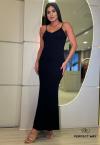 VESTIDO FEMININO MAXI MIDI PRETO PERFECT WAY