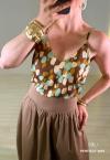 REGATA FEMININA ESTAMPADA CACAU COM VERDE PERFECT WAY