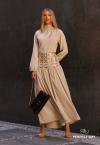 Perfect Way - CONJUNTO FEMININO BLUSA + SAIA MAXI MIDI COM BORDADO INDUSTRIAL CRU