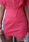 CONJUNTO CAMISA + SAIA CURTA ROSA PERFECT WAY