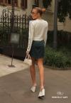 SHORTS SAIA RISCA DE GIZ COS DE RIBANA FEMININO VERDE ESCURO PERFECT WAY