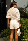 CAMISA FEMININA CROPPED OVER off white PERFECT WAY