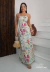 Perfect Way - SAIA FEMININA MAX MIDI ESTAMPADA OFF WHITE / VERDE
