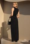VESTIDO MAXI MIDI FEMININO COM FENDA PRETO PERFECT WAY