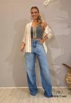 CALÇA WIDE LEG  INTERMEDIARIO FEMININA JEANS ESTONADO PERFECT WAY
