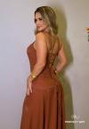 VESTIDO MAXI MIDI FEMININO TERRACOTA PERFECT WAY
