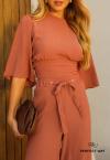 BLUSA CROPPED FEMININA ROSA ENVELHECIDO PERFECT WAY