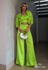 TRIJUNTO CROPPED + CALÇA E BLAZER  VERDE NEON PERFECT WAY