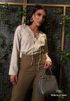 Perfect Way - BLUSA FEMININA DECOTE V cru