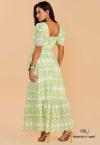 CONJUNTO CROPPED + SAIA MAXI MIDI OFF WHITE / VERDE PERFECT WAY