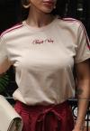 T-SHIRT  BORD INDUSTRIAL FEMININA BEGE PERFECT WAY