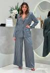 BLAZER COM OMBREIRA CINZA C/ LUREX PRATA PERFECT WAY