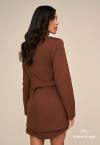 BLAZER ABERTURA COSTAS FEMININO MARROM CAFÉ PERFECT WAY