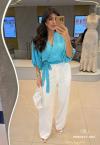 BLUSA FEMININA CROPPED azul PERFECT WAY
