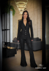 CONJUNTO BLAZER + CALÇA FLARE PRETO PERFECT WAY