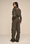 CALÇA COM BOLSOS UTILITARIO FEMININA verde militar PERFECT WAY