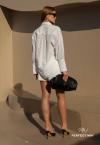 CAMISA FEMININA OVER ASSIMETRICA OFF WHITE PERFECT WAY