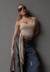 CALÇA COS INTERMEDIARIO  JEANS LAVAGEM WASHED DESTROYED C/ BOLSO FEMININA JEANS DESTROYED PERFECT WAY