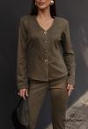 BLUSA C/ RECORTES E BOTAO METAL FRENTE FEMININO verde folha PERFECT WAY