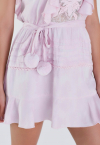 VESTIDO SOLTO COM BABADO + TOP + FAIXA POMPOM ROSE PERFECT WAY