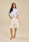 BERMUDA SARUEL C/ BOLSOS UTILITARIOS OFF WHITE PERFECT WAY