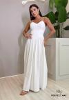 VESTIDO FEMININO MAXI MIDI  OFF WHITE PERFECT WAY