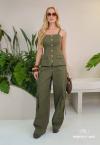 Perfect Way - CALÇA CARGO FEMININA VERDE MILITAR