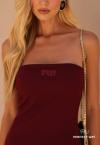 VESTIDO MAX MIDI SEM ALÇA FEMININO burgundy PERFECT WAY