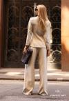 CONJUNTO FEMININO BLAZER ALONGADO + CALÇA WIDE LEG AREIA PERFECT WAY
