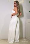 CALÇA PANTALONA FEMININA C/ PREGAS OFF WHITE PERFECT WAY