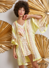 colete kimono detalhes em renda AMARELO PERFECT WAY