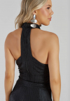 CONJUNTO CORPETE COM FIVELA E LAÇO + CALÇA PANTALONA PRETO PERFECT WAY