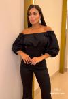 BLUSA OMBRO A OMBRO FEMININA PRETO PERFECT WAY