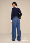 CALÇA WIDE LEG JEANS PUIDOS FEMININA azul jeans PERFECT WAY