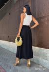 SAIA MAXI MIDI PRETO PERFECT WAY