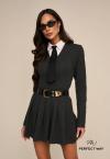 VESTIDO C/ PREGAS FEMININO PRETO PERFECT WAY